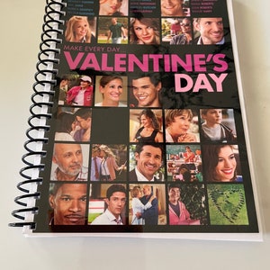 Valentines Day Movie DVD Upcycled Spiral Bound Notebook Journal Vintage Gift Ideas Taylor Swift image 1