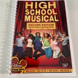 Disney High School Musical DVD Upcycled Spiral Bound Notebook Journal Notepad Vintage Nostalgia Troy Bolton Sharpay Gift Idea Zac Efron