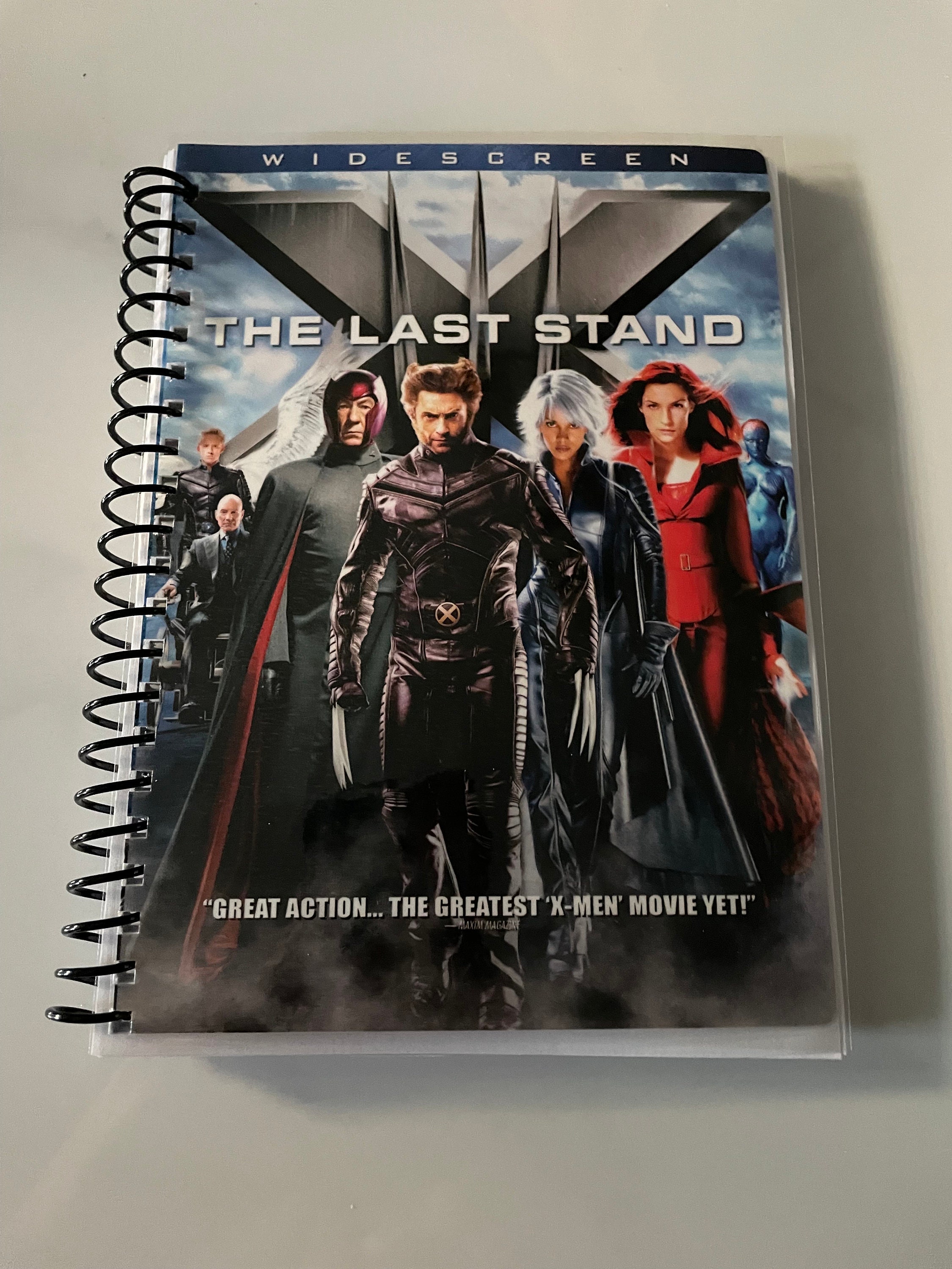 X Men the Last Stand Movie DVD Upcycled Spiral Bound Notebook