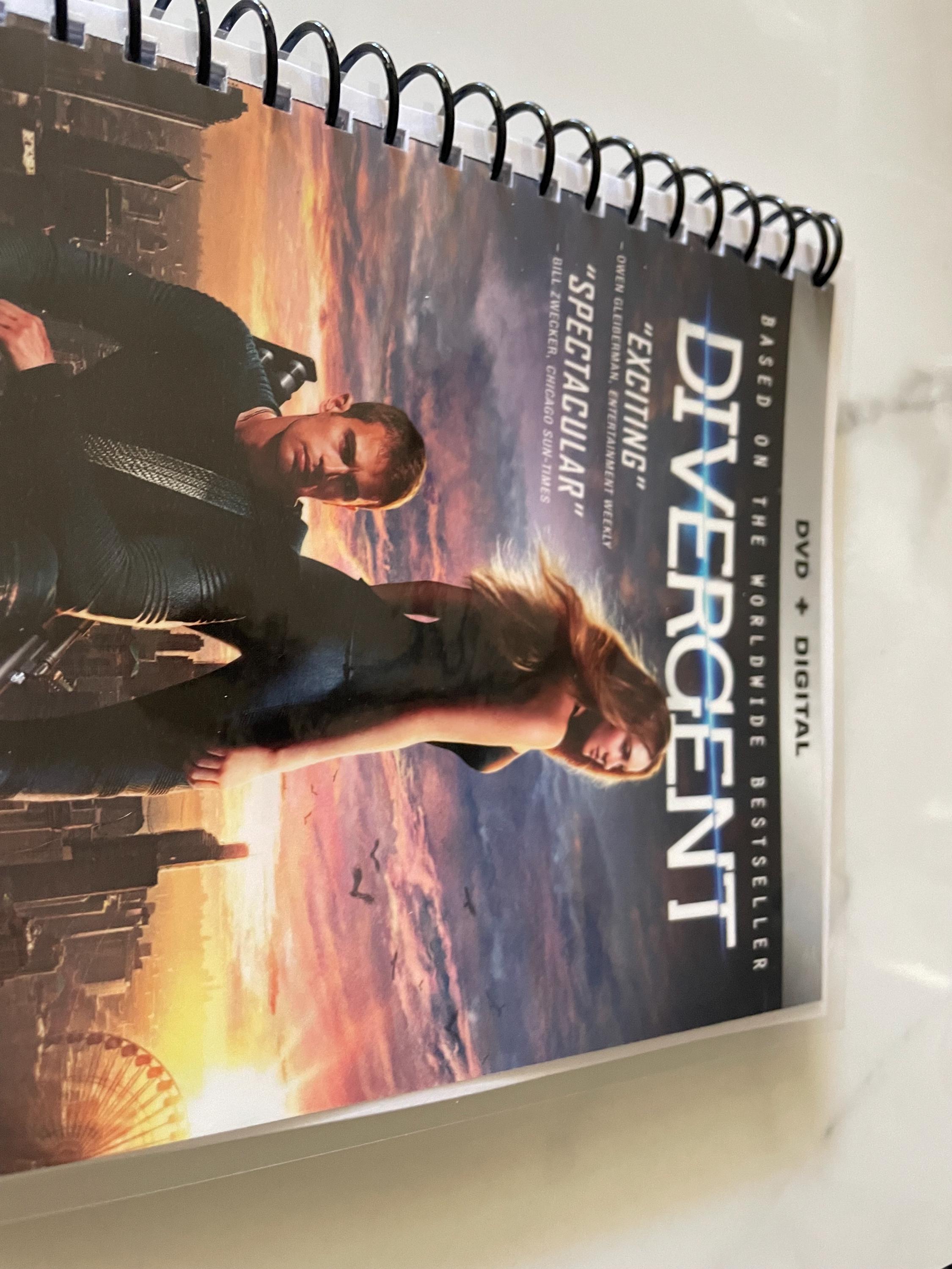 Divergent Movie DVD Upcycled Spiral Bound Notebook Journal Notepad ...