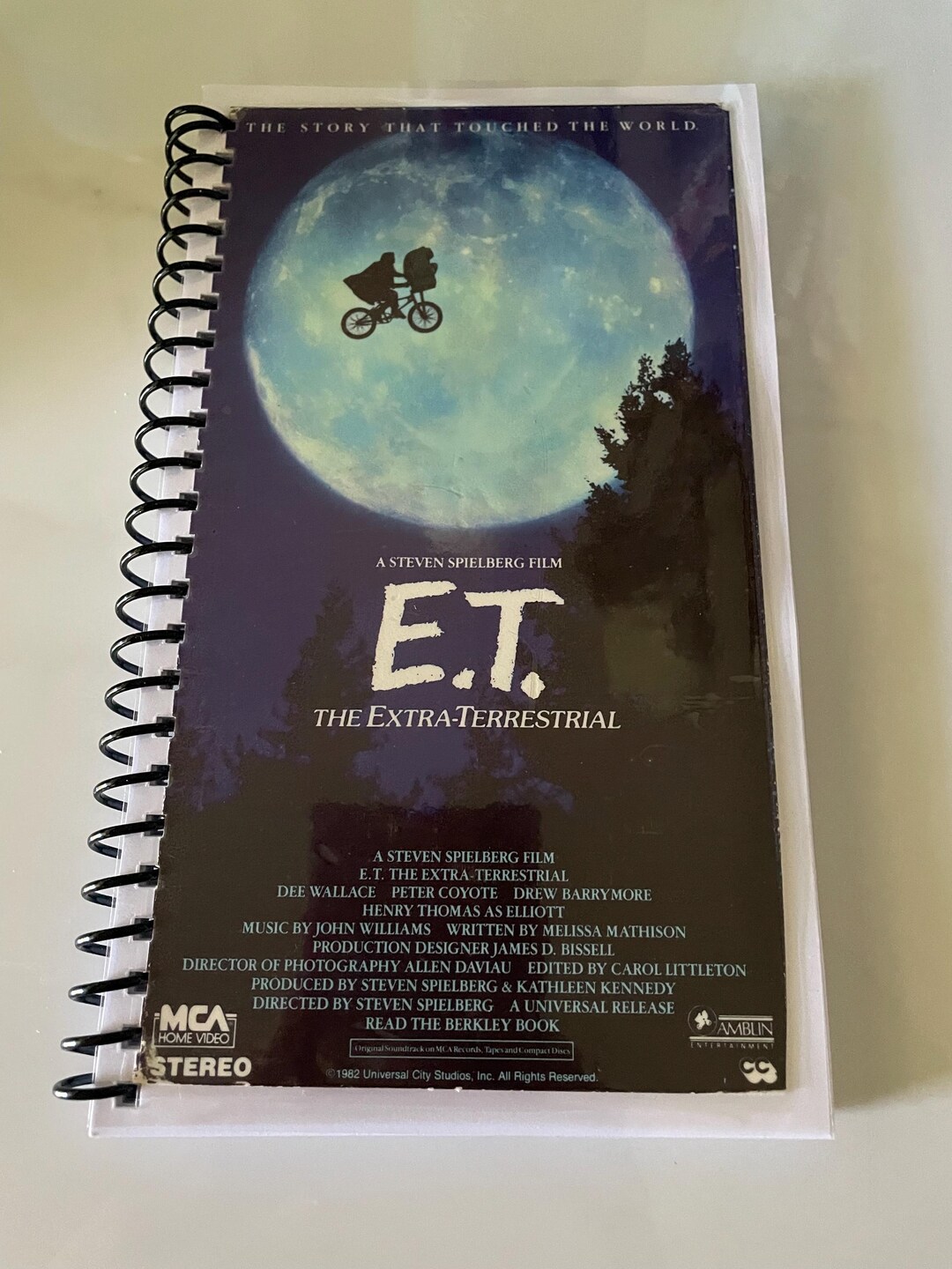 E.T. Movie VHS Video Upcycled Spiral Bound Notebook Journal Notepad ...