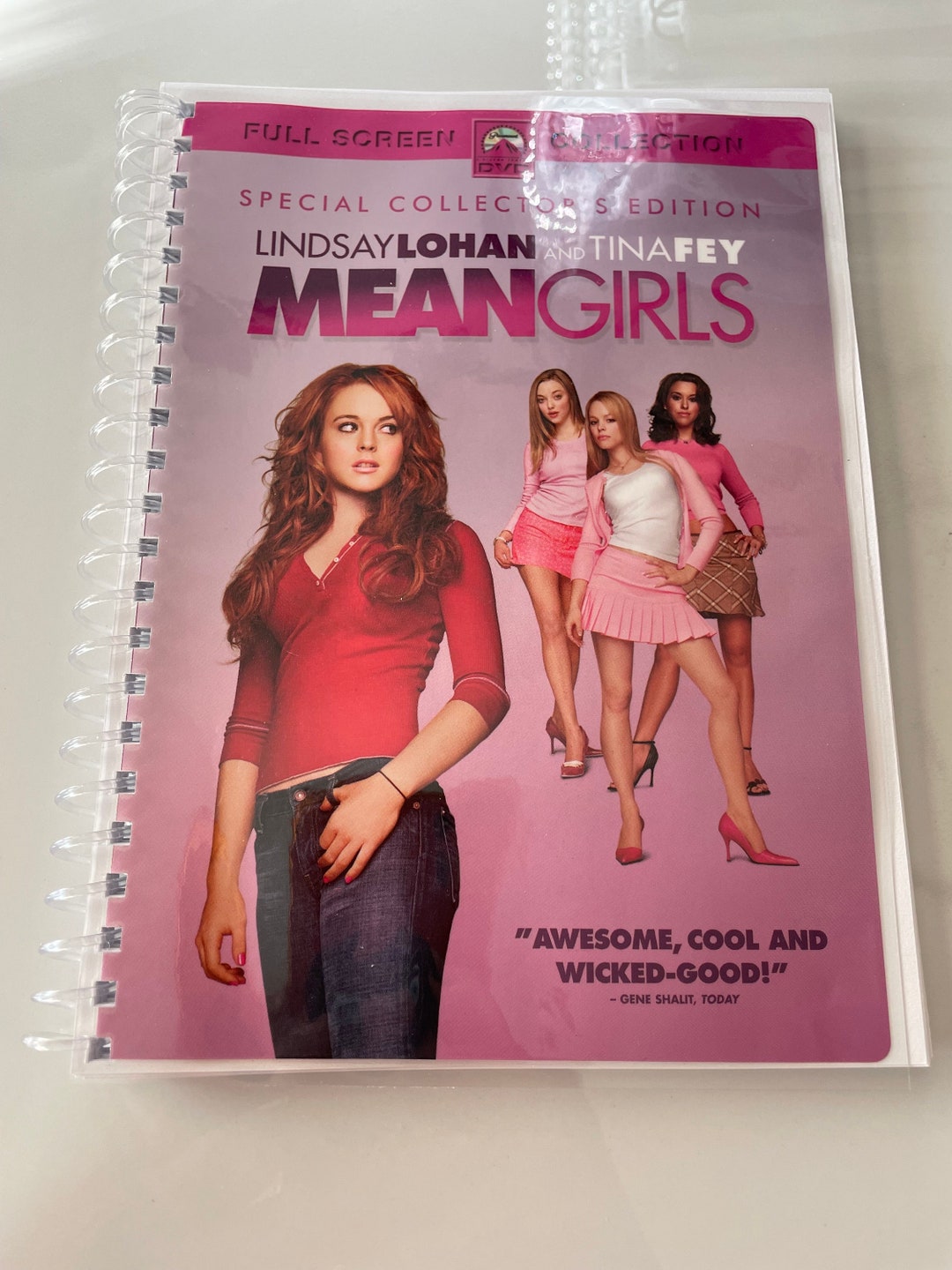Mean Girls Movie DVD Upcycled Spiral Bound Notebook Notepad
