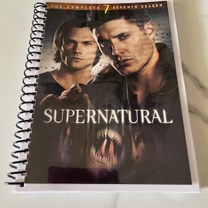 Supernatural Season 7 TV Show DVD Upcycled Spiral Bound Notebook Journal Vintage Jensen Ackles Jared Padalecki