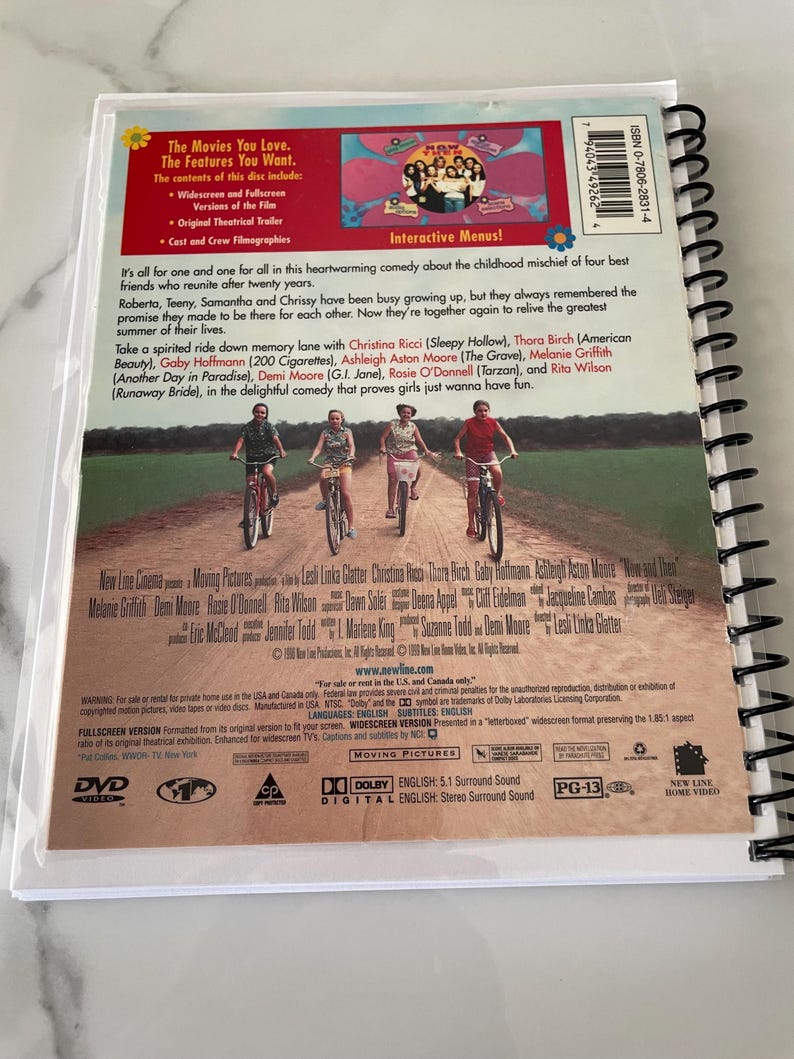Now and Then Movie DVD Upcycled Spiral Bound Notebook Notepad Journal ...