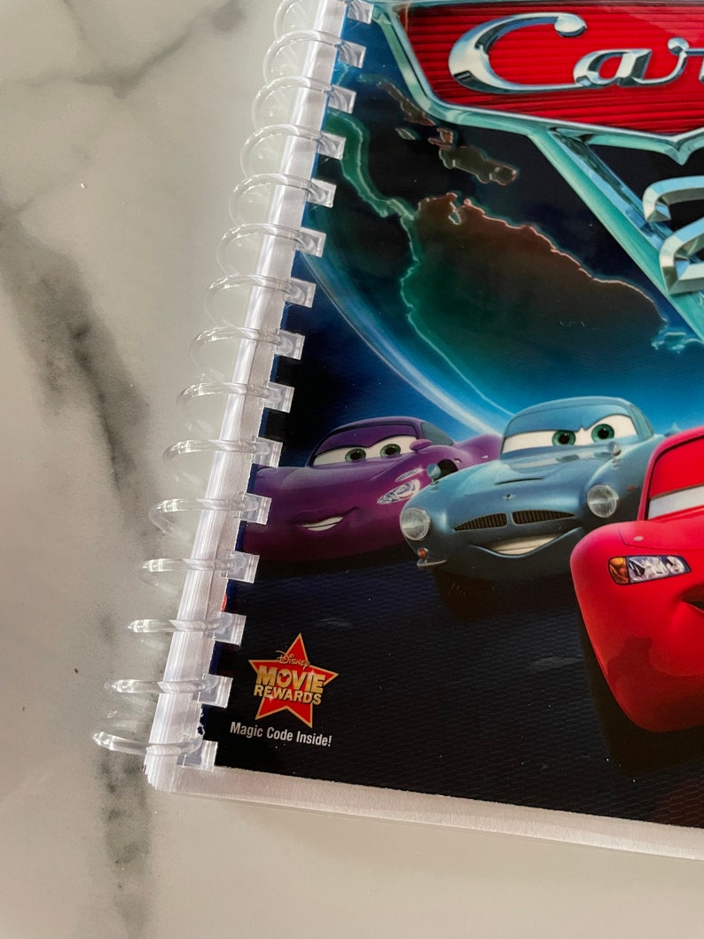 Disneys Cars 2 Lightning Mcqueen Movie DVD Upcycled Spiral Bound ...