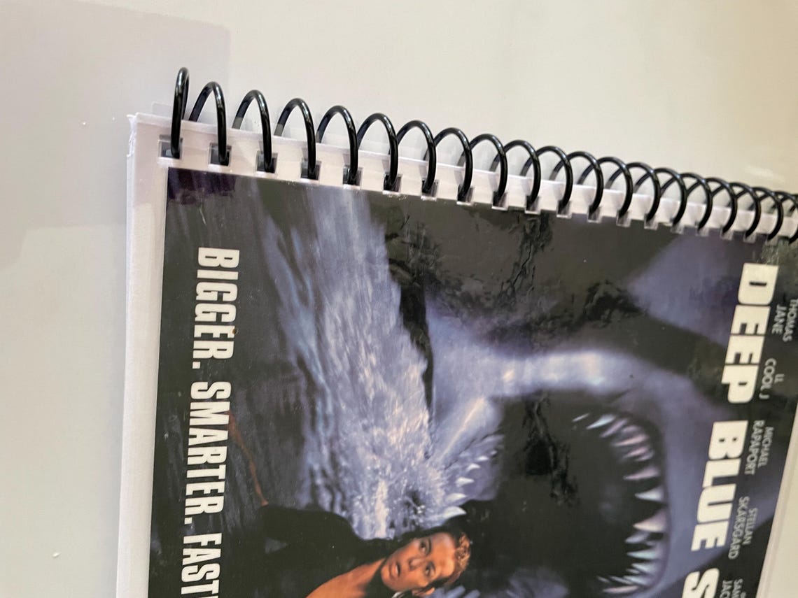 Deep Blue Sea Movie DVD Upcycled Spiral Bound Notebook Journal Notepad ...