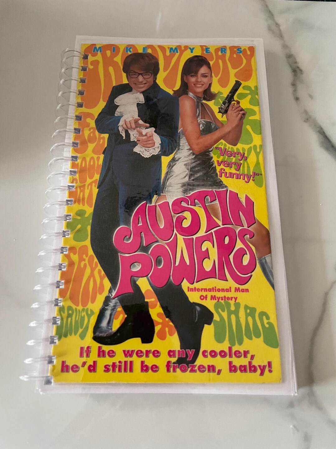 Austin Powers Movie VHS Upcycled Spiral Bound Notebook Journal Vintage ...