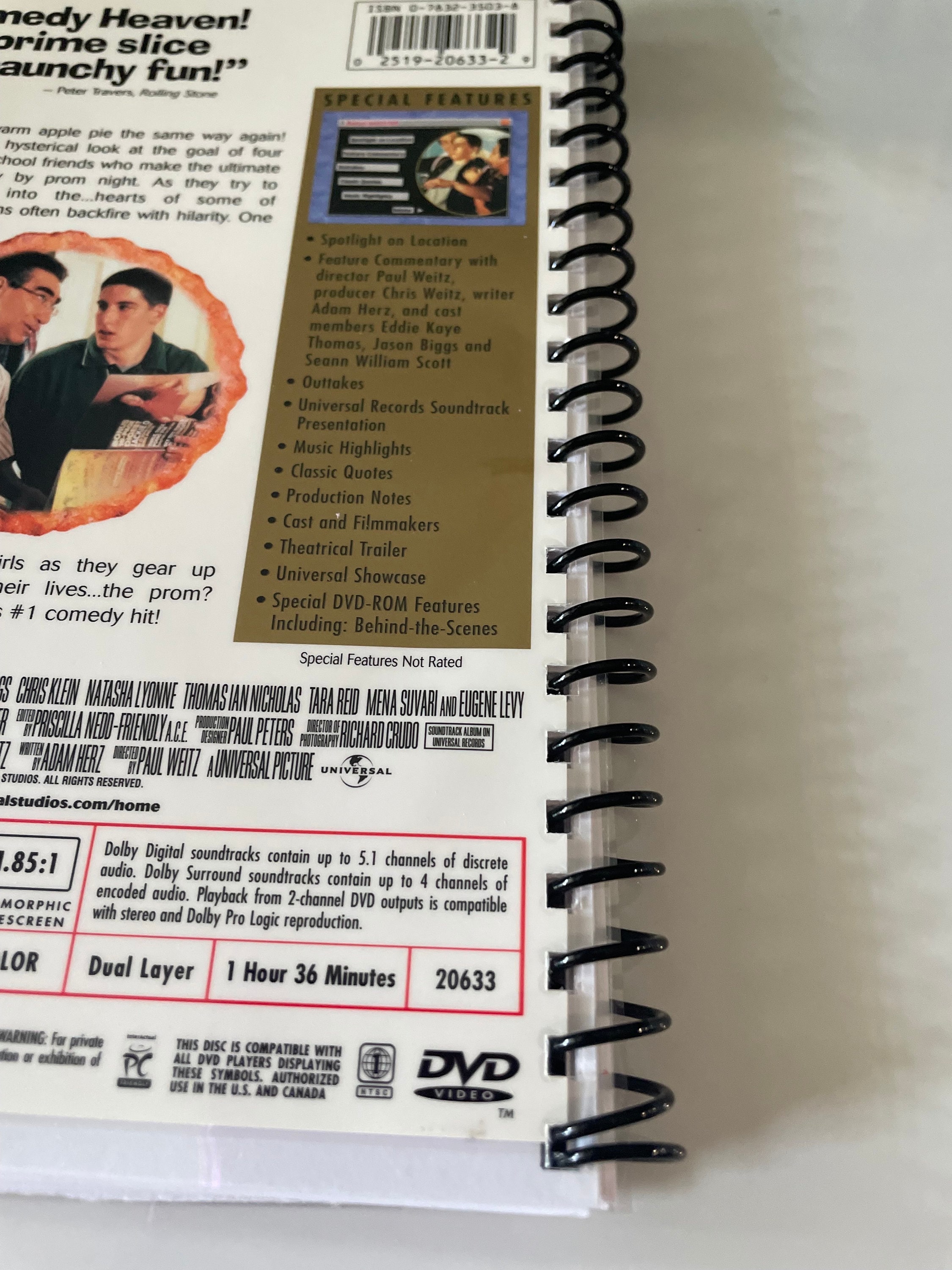 American Pie Movie DVD Upcycled Spiral Bound Notebook Journal Vintage ...