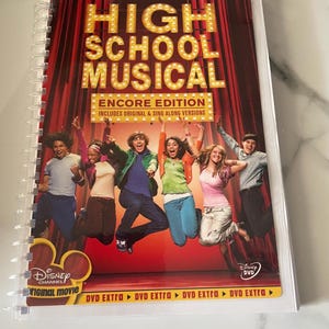 Cuaderno de espiral reciclado con DVD de Disney High School Musical, libreta de notas, bloc de notas vintage, nostalgia, Troy Bolton, Sharpay, idea de regalo, Zac Efron