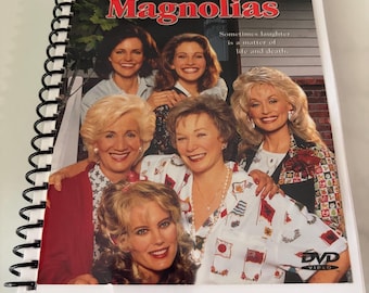 Steel Magnolias 80s Movie DVD Upcycled Spiral Bound Notebook Notepad Journal Vintage Dolly Parton Sally Fields Julia Roberts Unique Gift