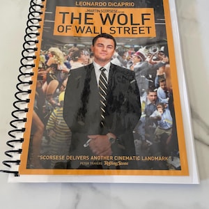The Wolf of Wall Street Movie DVD Upcycled Spiral Bound Notebook Journal Vintage Leonardo DiCaprio Margot Robbie Martin Scorsese