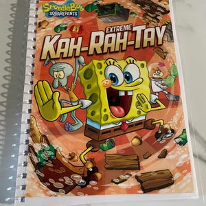 May include: A Nickelodeon SpongeBob SquarePants book titled "Extreme Kah-Rah-Tay" featuring SpongeBob, Patrick, and Squidward on the cover. The cover is orange and yellow with a cartoon style.