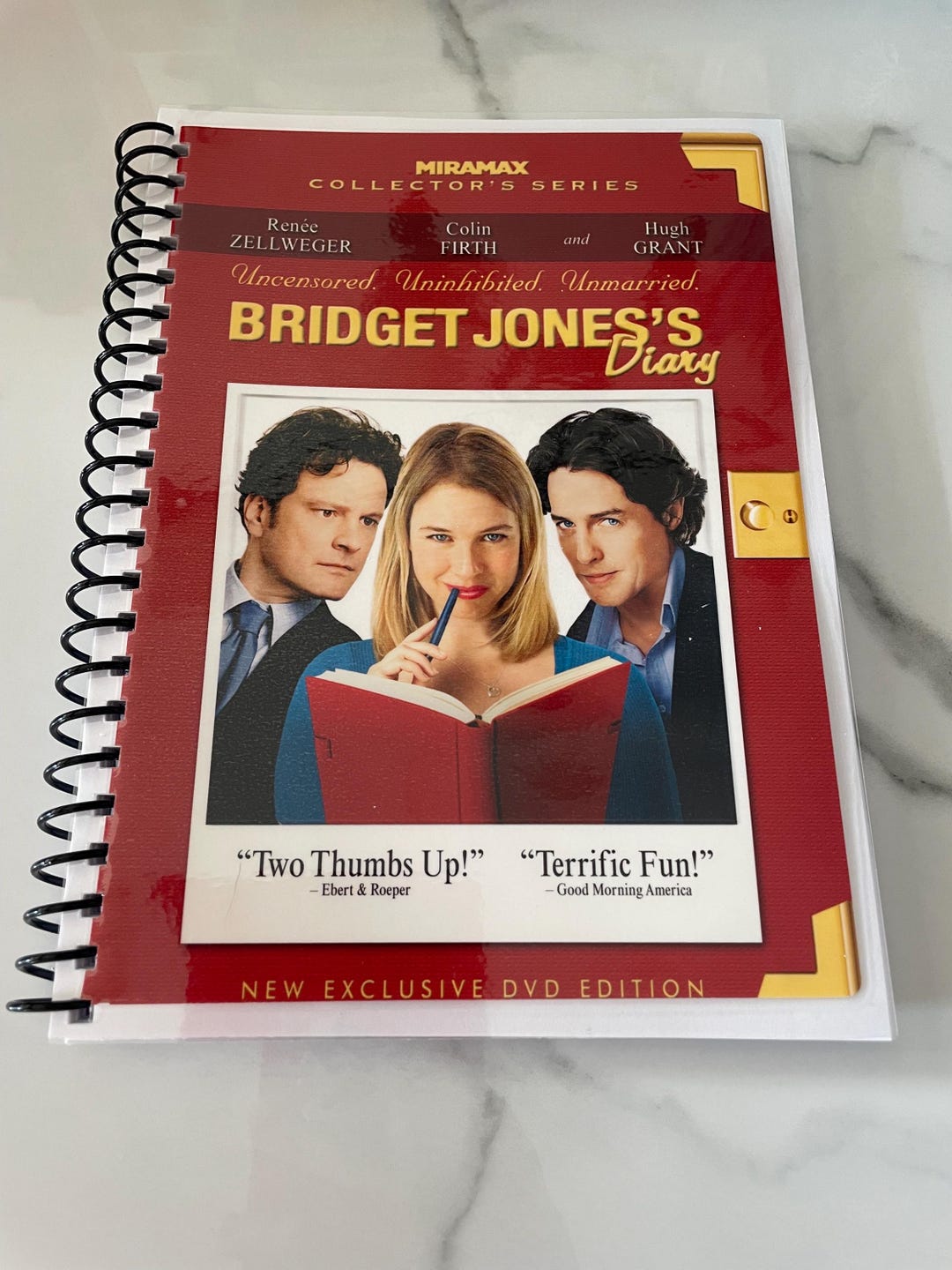 Bridget Jones’s Diary Movie DVD Upcycled Spiral Bound Notebook Journal ...