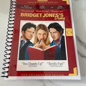 Bridget Jones’s Diary Movie DVD Upcycled Spiral Bound Notebook Journal Notepad Vintage Gift Idea Renee Zellweger Colin Firth Hugh Grant 90s