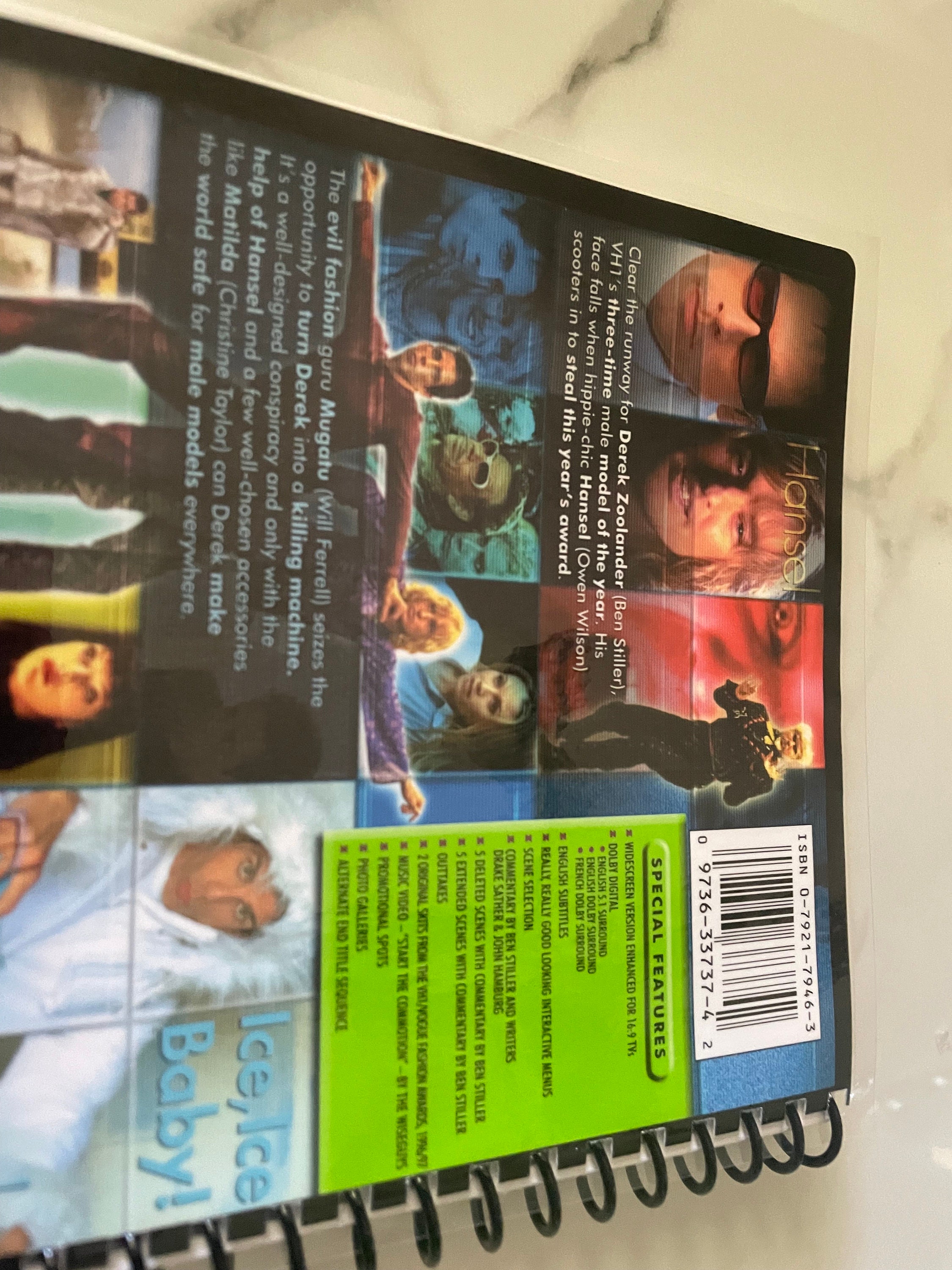 Zoolander Movie DVD Upcycled Spiral Bound Notebook Journal Notepad ...