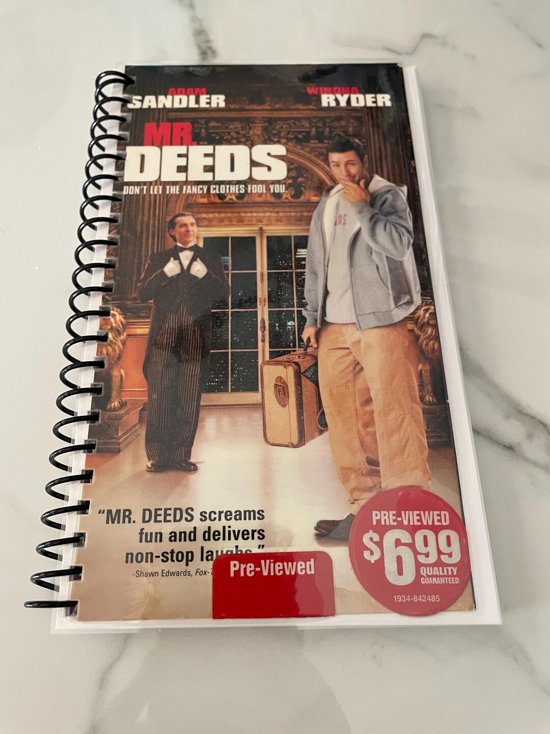 Mr Deeds Movie VHS Upcycled Spiral Bound Notebook Notepad Journal ...