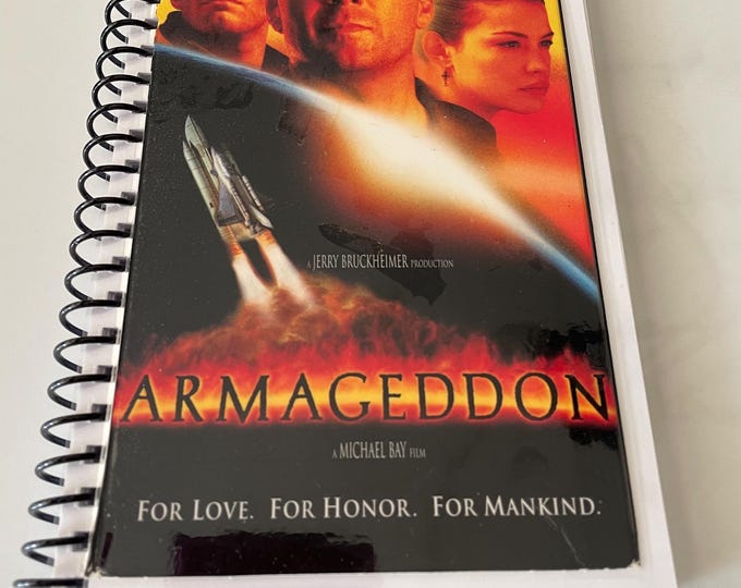 90s Armageddon Movie VHS Video Upcycled Spiral Bound Notebook Notepad ...