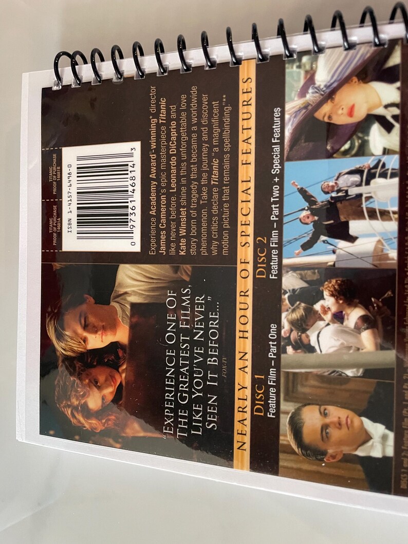 Titanic Movie DVD Upcycled Spiral Bound Notebook Journal Notepad ...