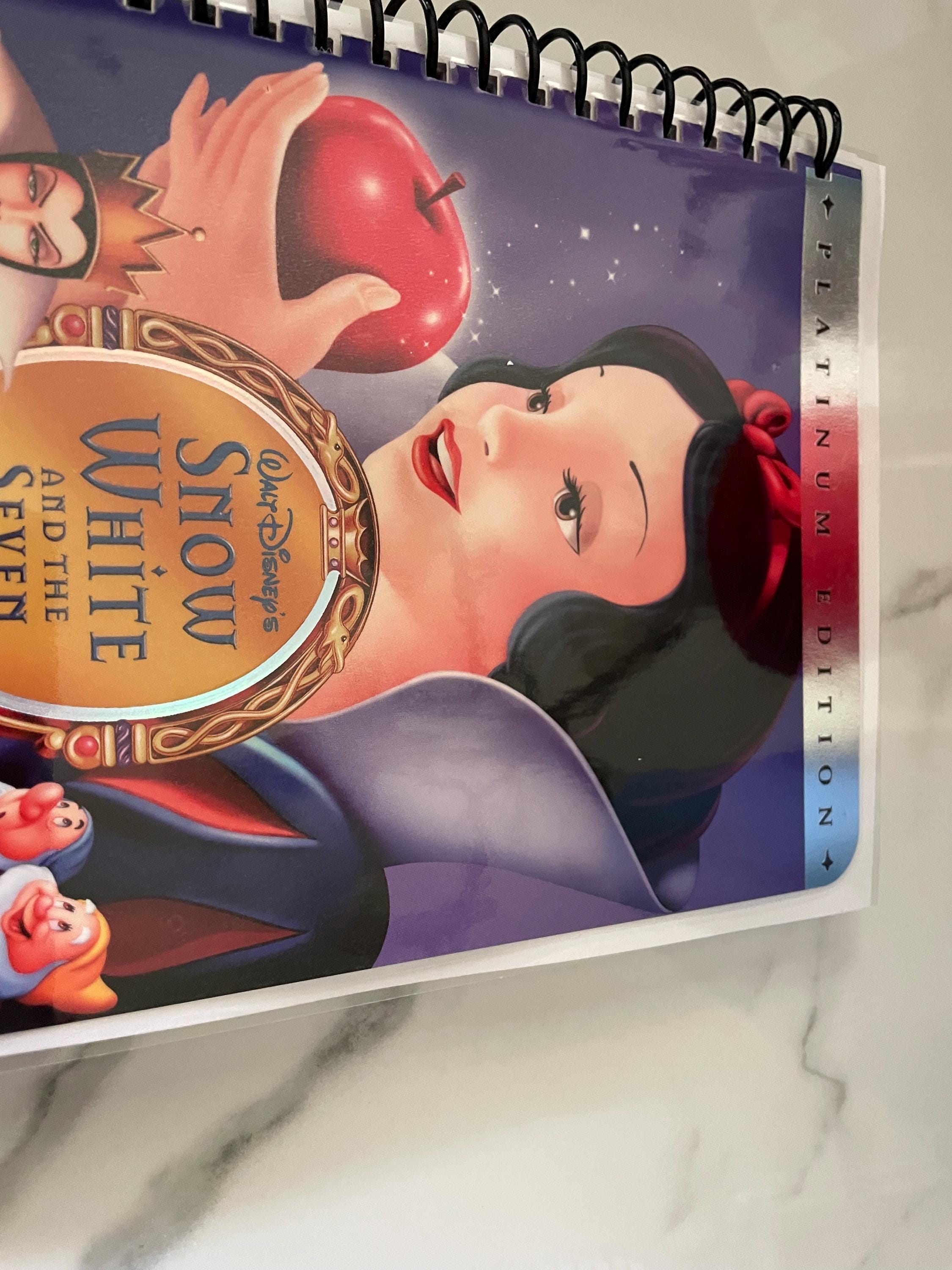 Princess Note Pad Disney Snow White and the Seven Dwarfs VHS Video Upcycled Spiral Bound ...