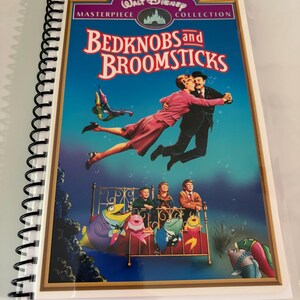 Disney Bedknobs and Broomsticks VHS Upcycled Spiral Bound Notebook Journal notepad Vintage Gift Ideas Nostalgic Kids Movie