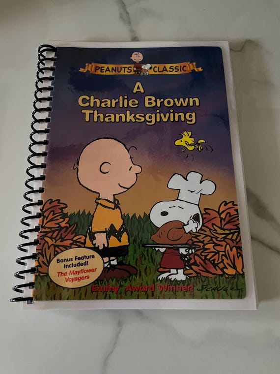 It's a Charlie Brown Thanksgiving Movie DVD Upcycled Spiral Bound