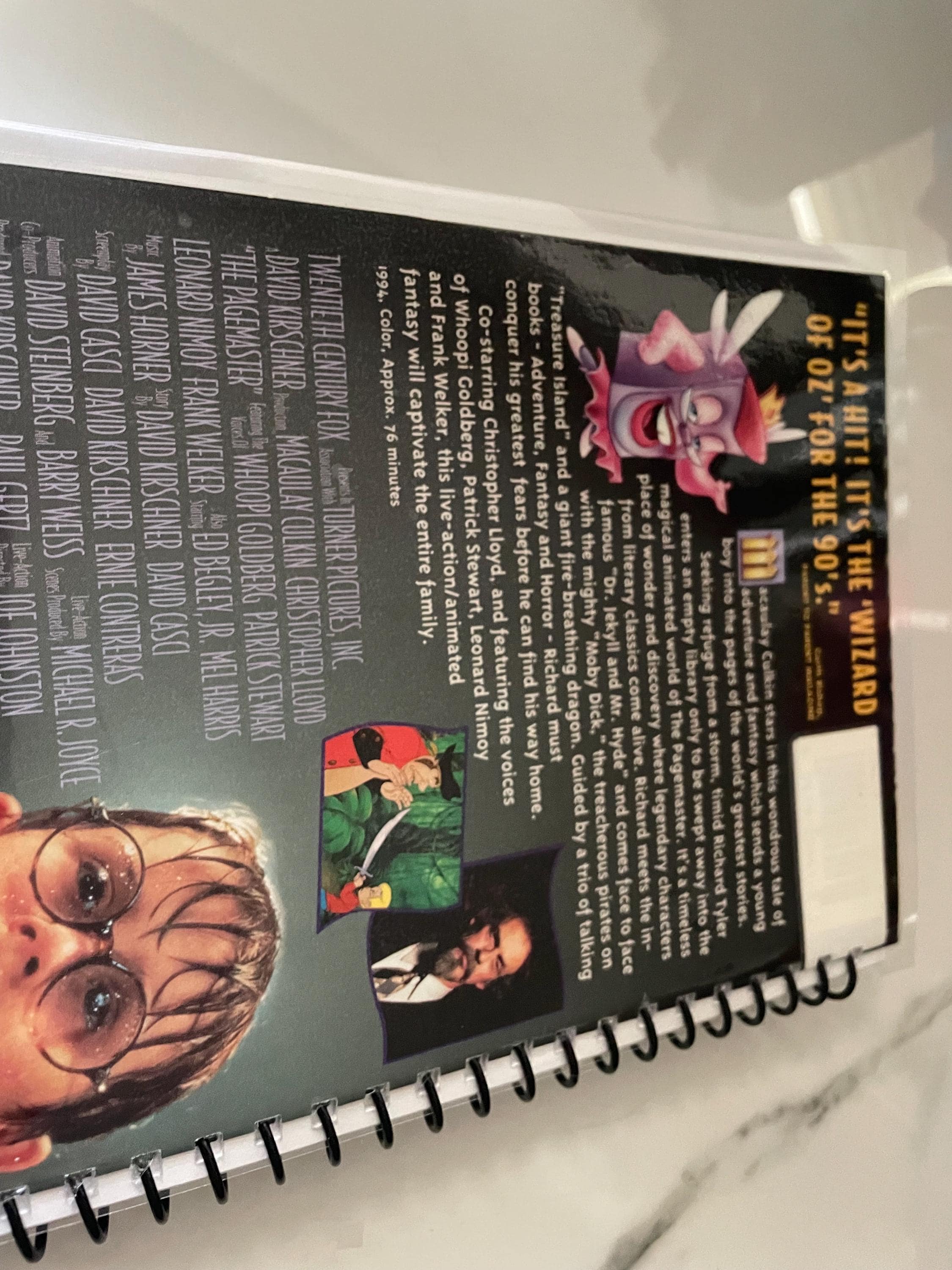 The Pagemaster 90s Movie VHS Video Upcycled Spiral Bound Notebook ...