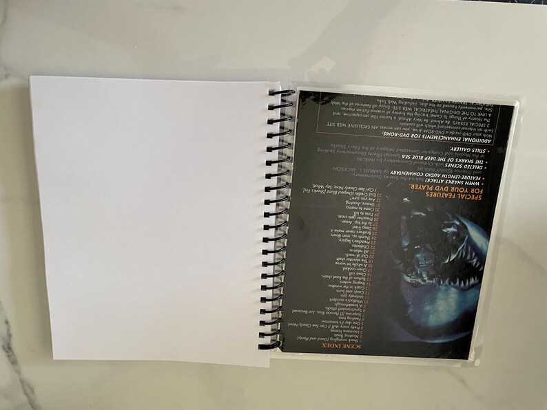 Deep Blue Sea Movie DVD Upcycled Spiral Bound Notebook Journal Notepad ...