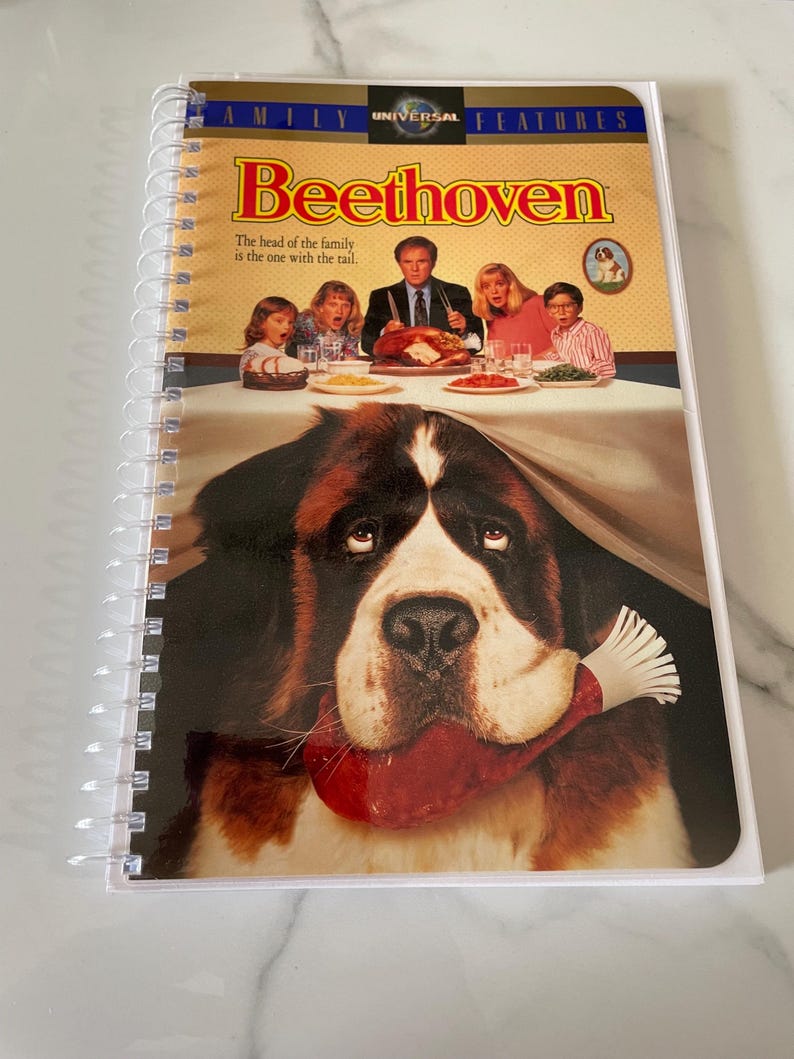 Beethoven Movie VHS Video Upcycled Spiral Bound Notebook Notepad ...