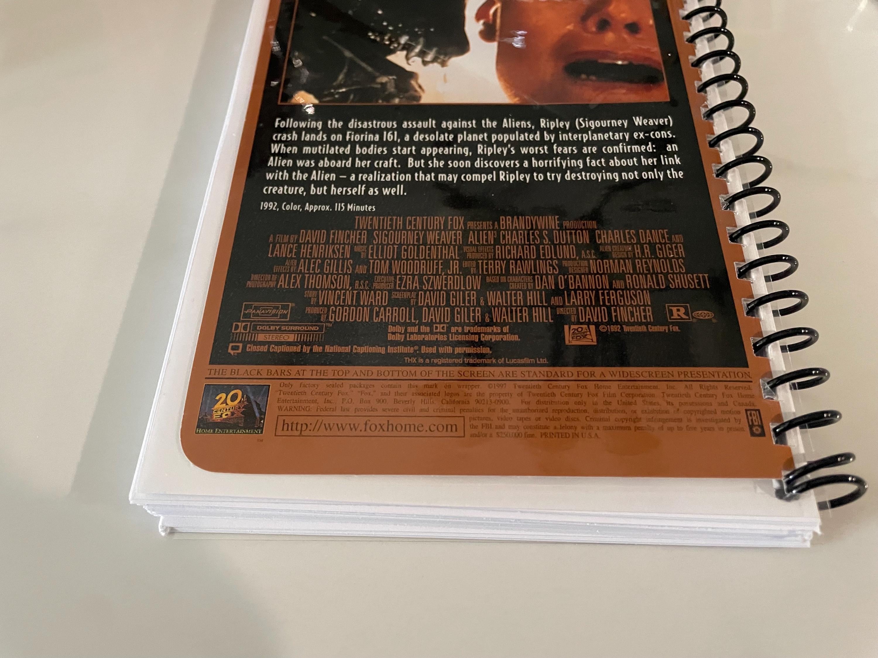 90s Alien 3 Movie VHS Upcycled Spiral Bound Notebook Notepad Journal ...