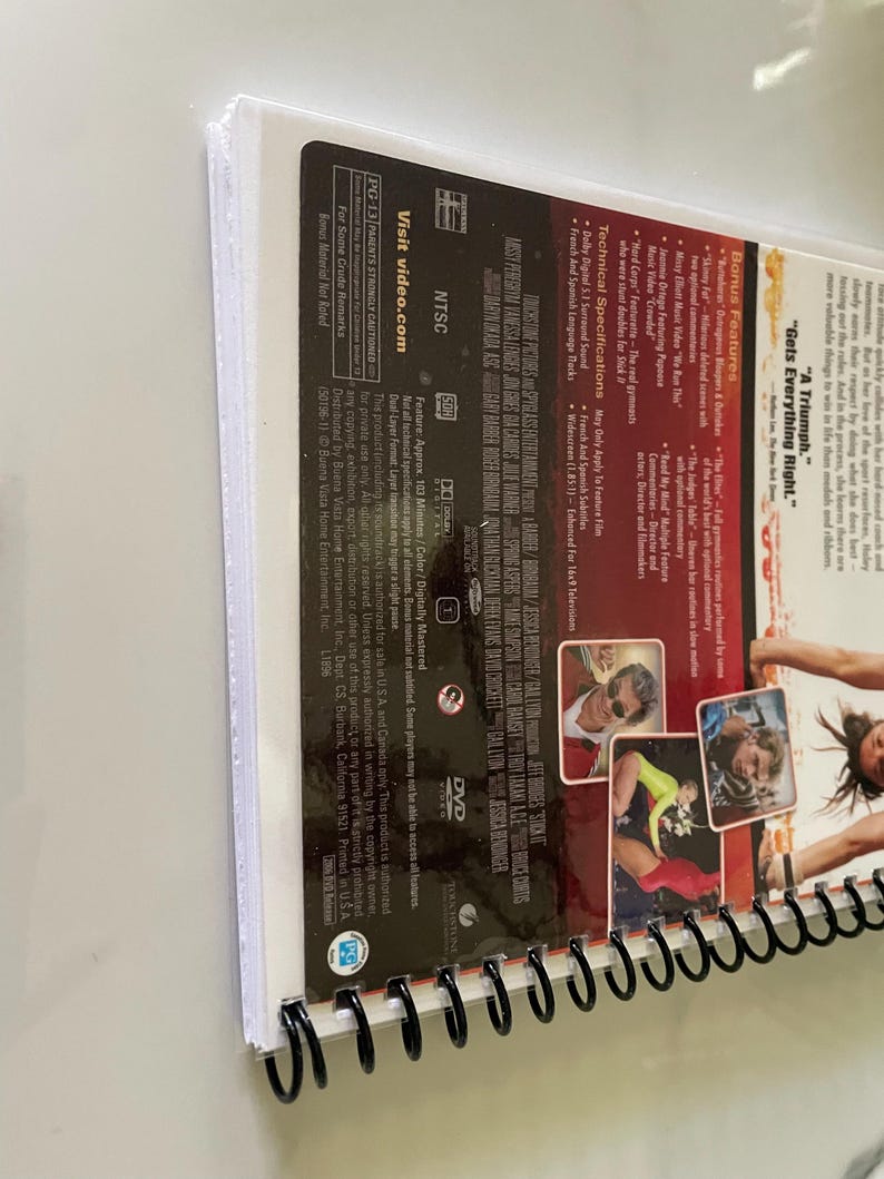 Stick It Movie DVD Upcycled Spiral Bound Notebook Notepad Journal ...