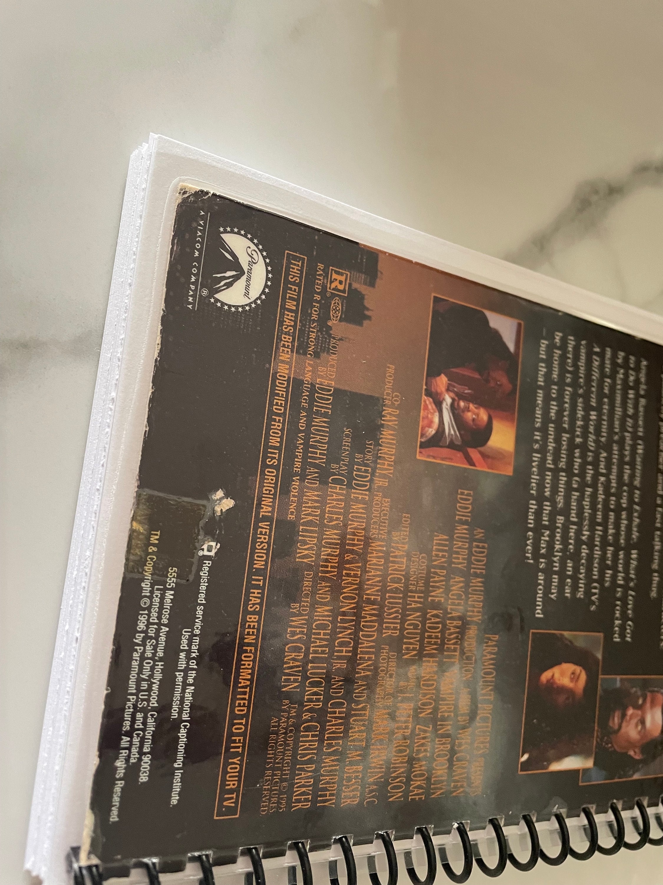 Vampire in Brooklyn Movie 90s VHS Upcycled Spiral Bound Notebook ...