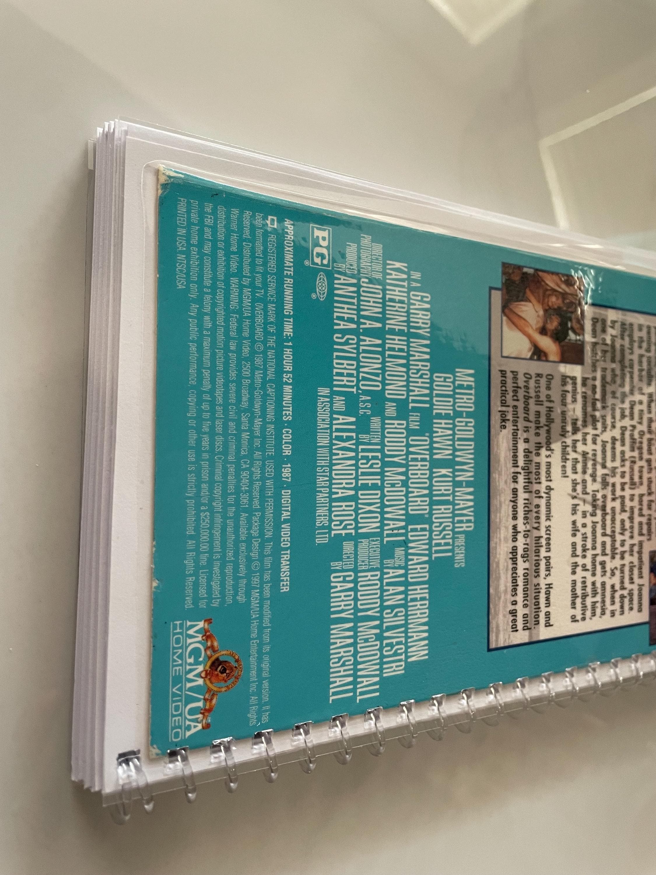 Overboard Movie 80s VHS Video Upcycled Spiral Bound Notebook Notepad ...