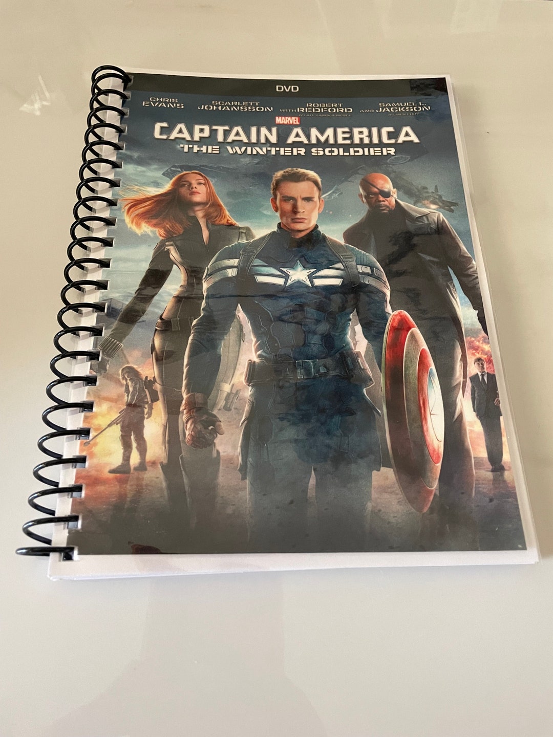 Captain America the Winter Soldier DVD Upcycled Spiral Bound