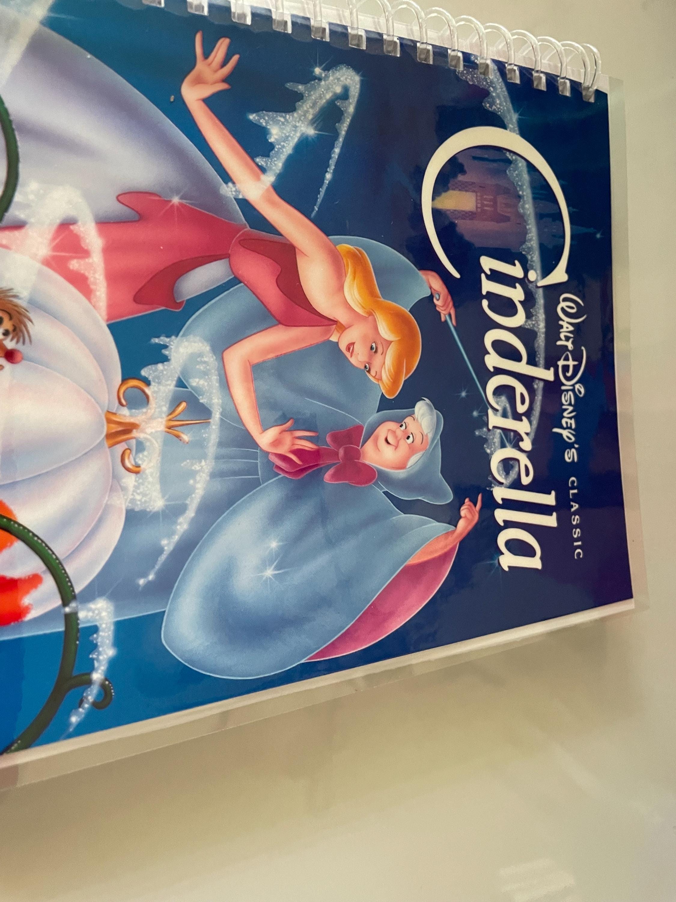 Princess Note Pad Disney Cinderella Movie VHS Video Upcycled Spiral Bound Notebook ...
