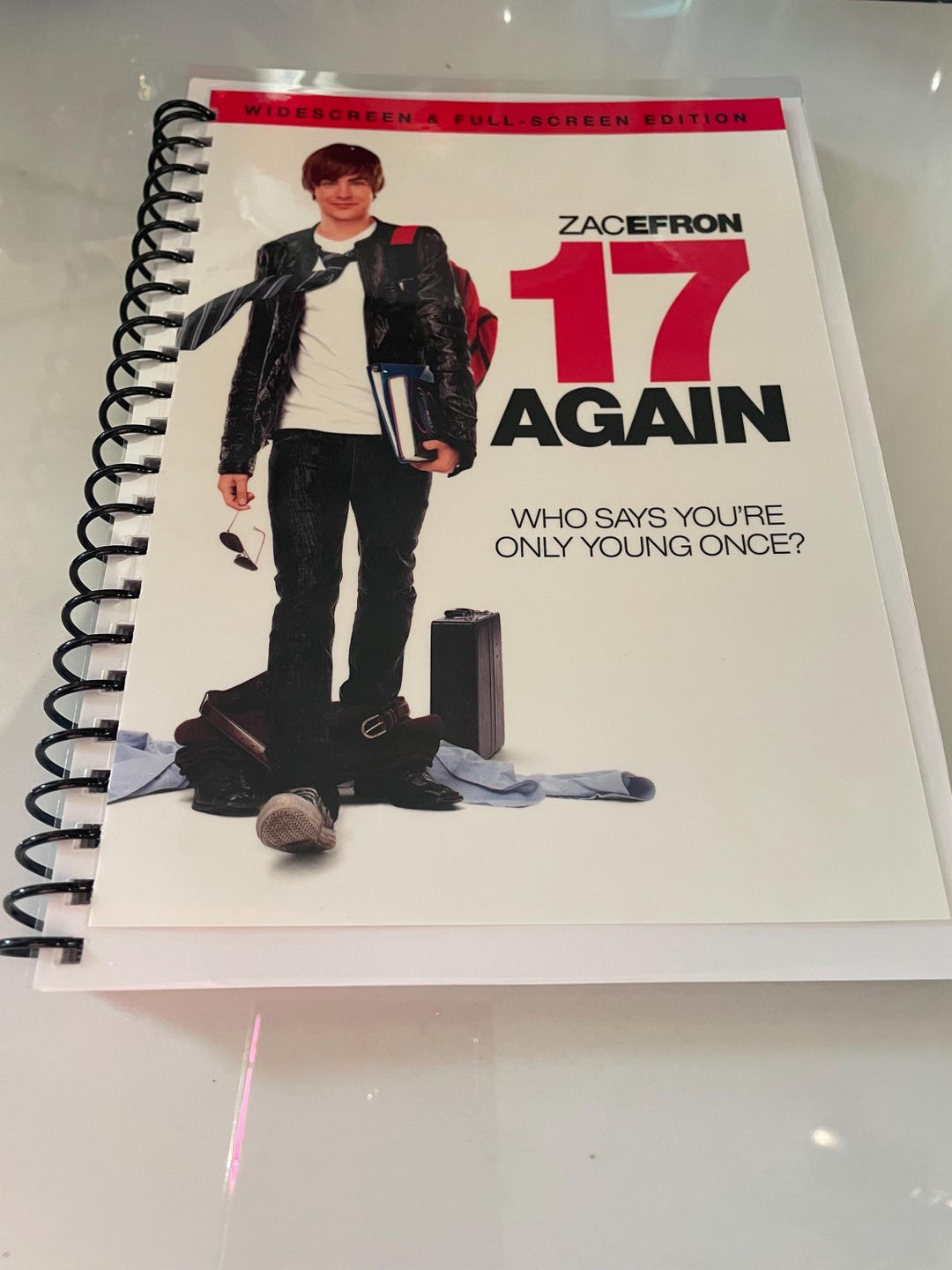 17 Again Movie DVD Upcycled Spiral Bound Notebook Notepad Journal ...