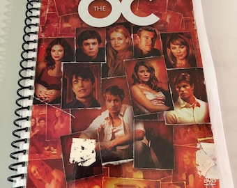 The OC Season 1  DVD Upcycled Spiral Bound Notebook Journal Notepad Vintage TV Show Marissa Cooper Seth Cohen Beach California Unique Gift
