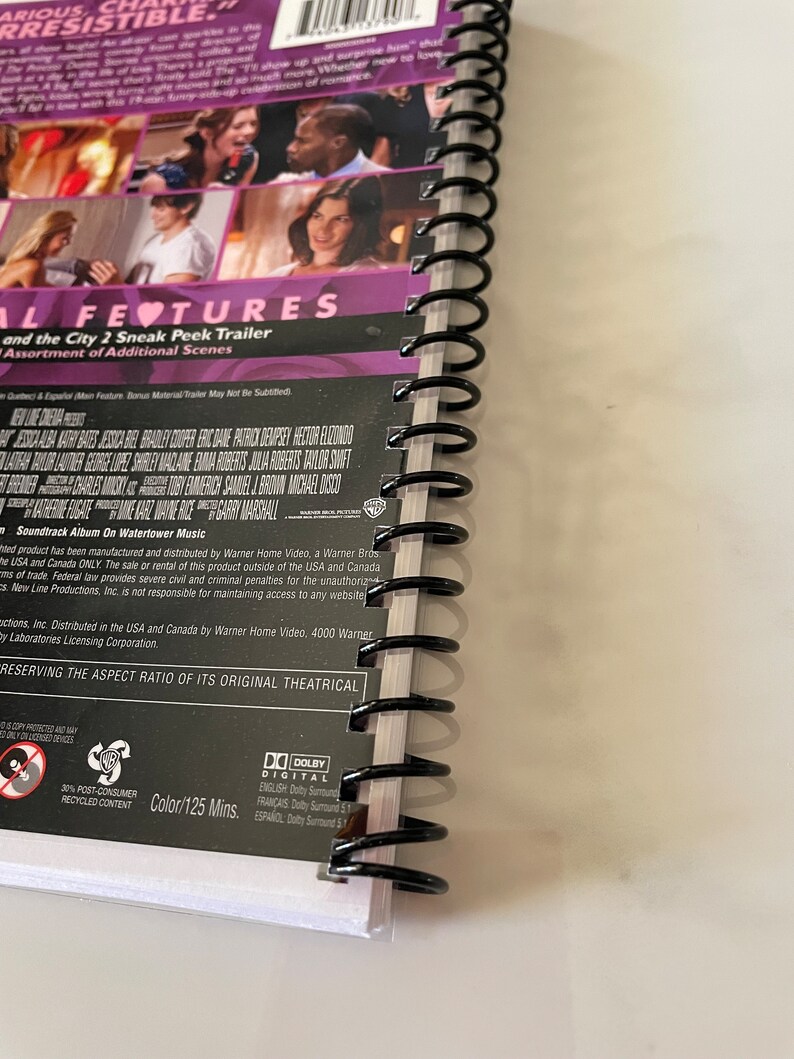 Valentines Day Movie DVD Upcycled Spiral Bound Notebook Journal Vintage Gift Ideas Taylor Swift image 8