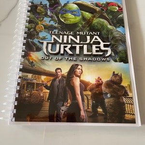 Teenage Mutant Ninja Turtles Out of the Shadows Movie DVD Upcycled Spiral Bound Notebook Journal Vintage Megan Fox