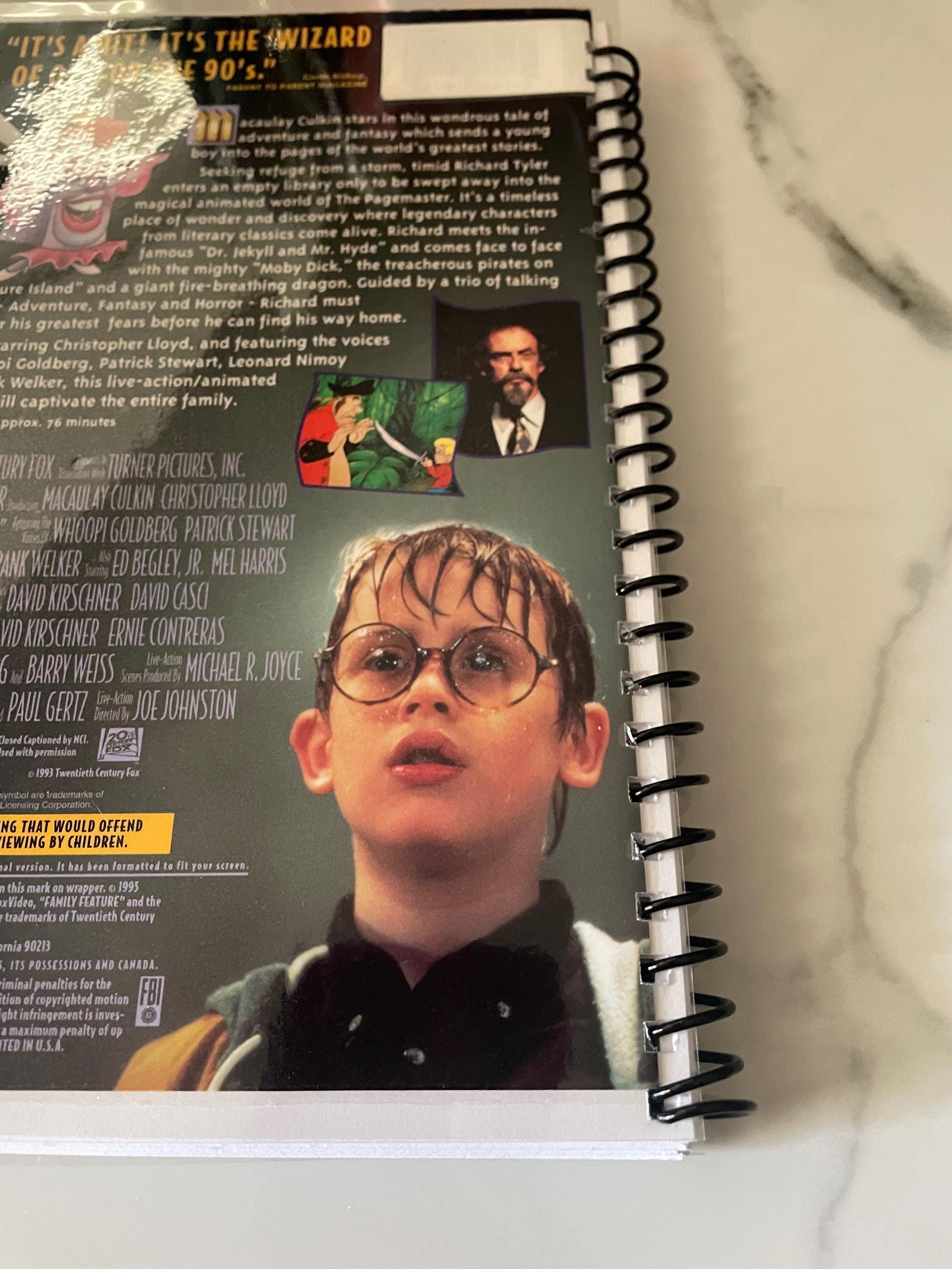 The Pagemaster 90s Movie VHS Video Upcycled Spiral Bound Notebook ...