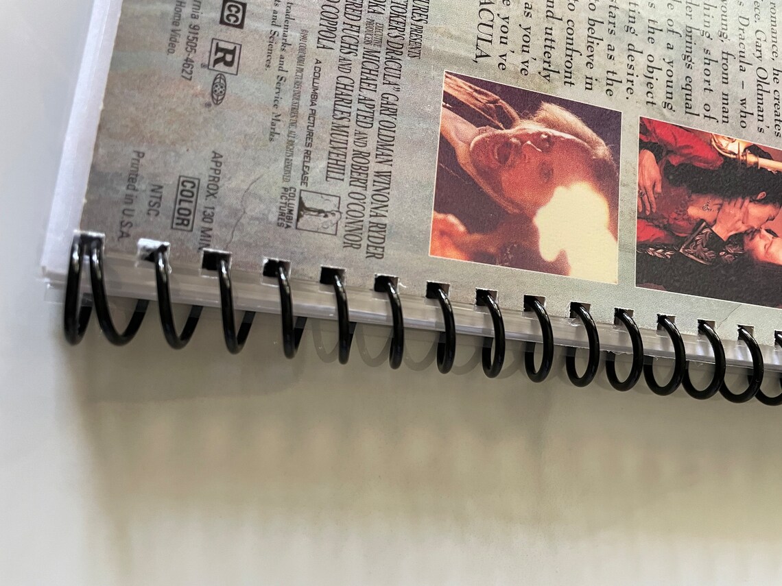 90s Dracula Movie VHS Upcycled Spiral Bound Notebook Vintage Winona ...