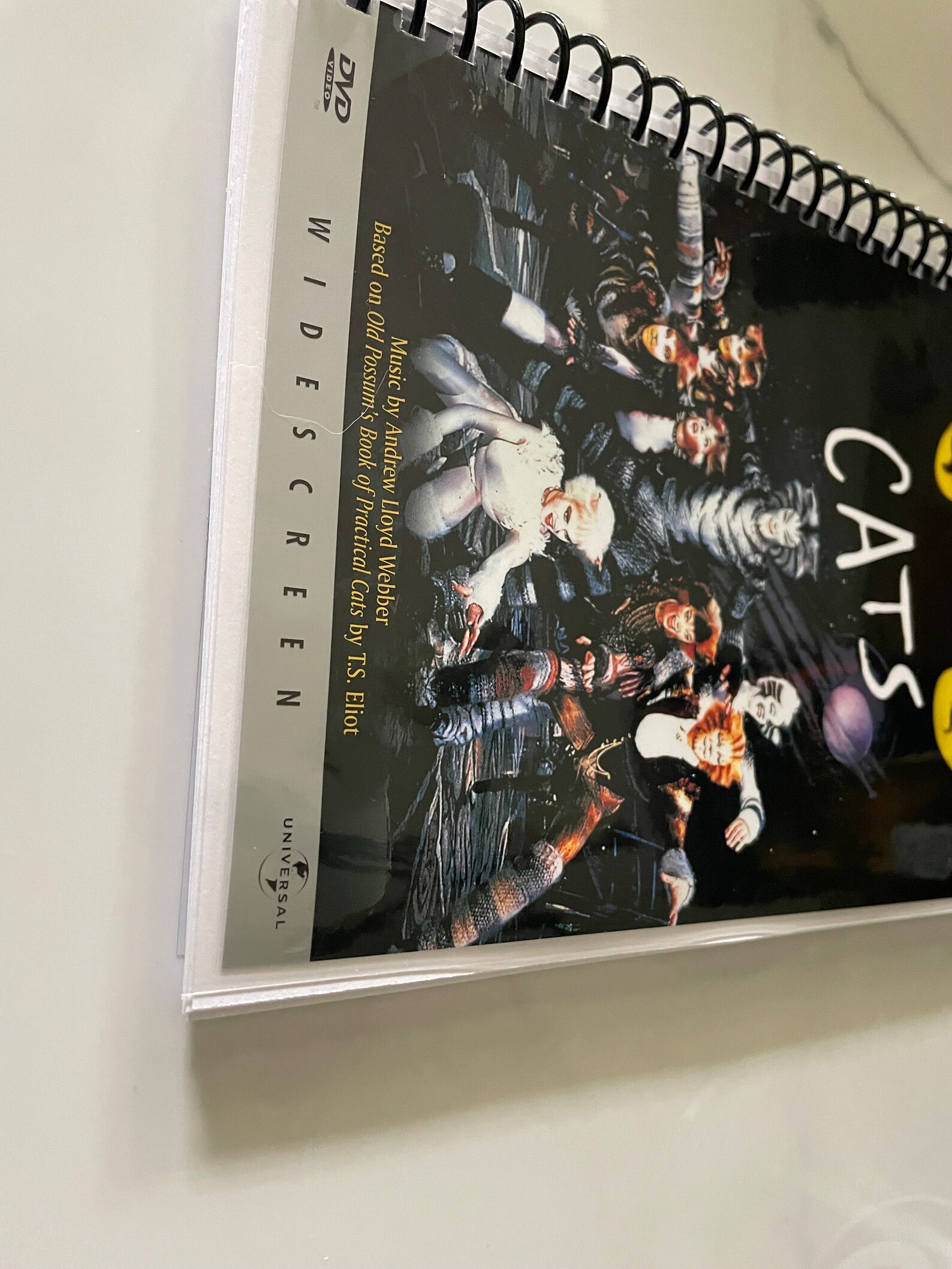 Broadway Musical Cats Movie DVD Upcycled Spiral Bound Notebook Journal