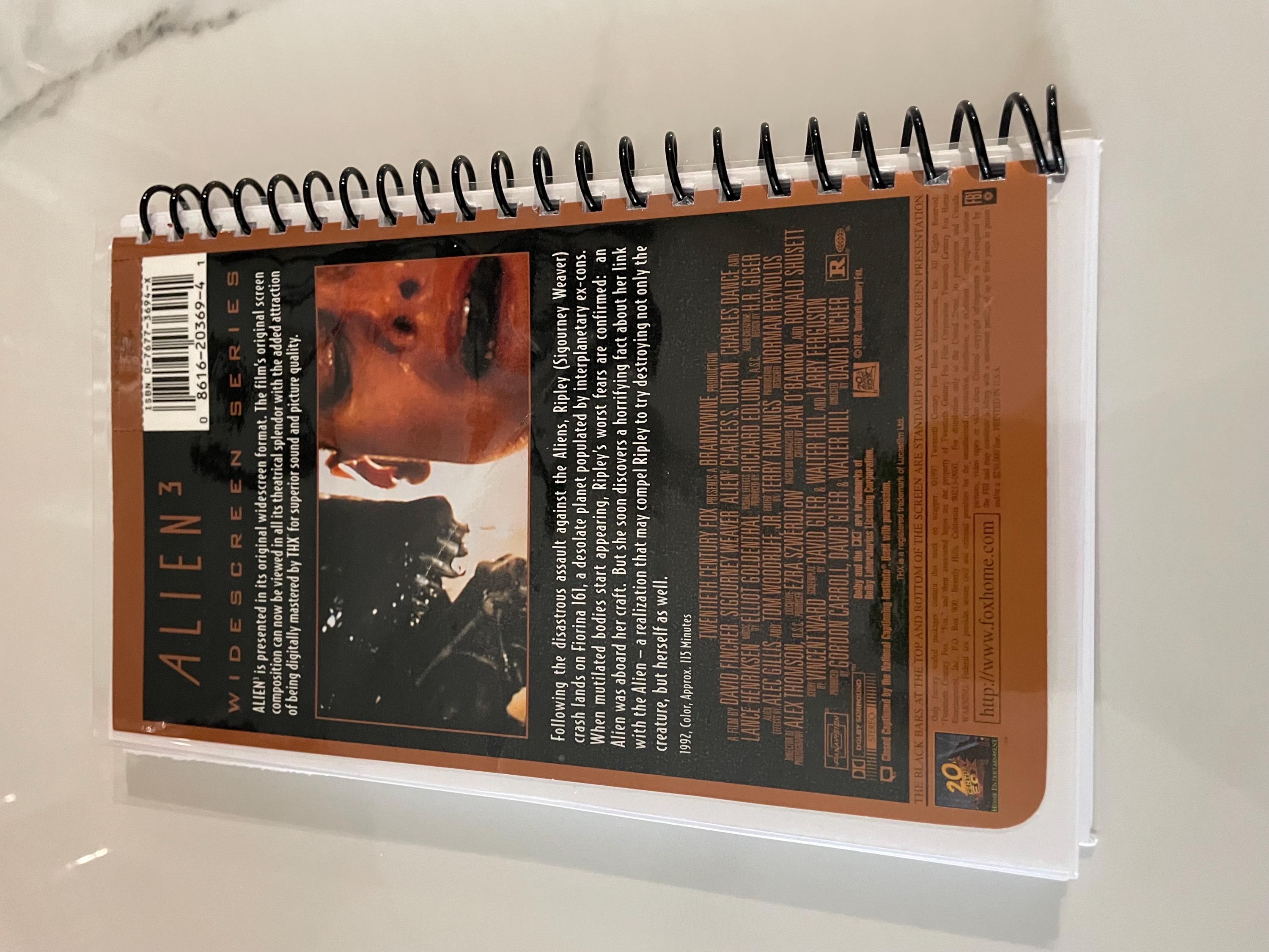90s Alien 3 Movie VHS Upcycled Spiral Bound Notebook Notepad Journal ...