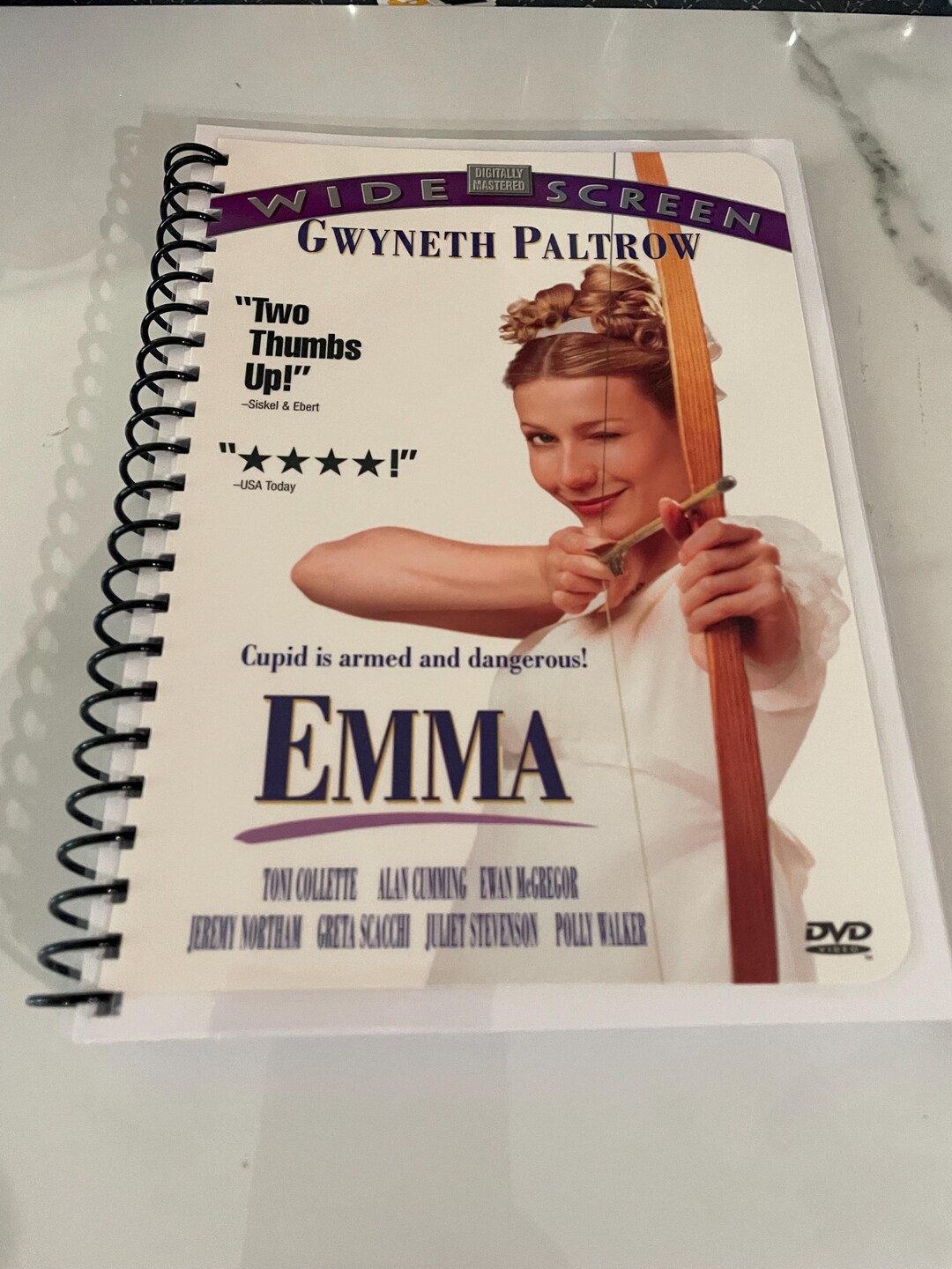 Emma Movie DVD Upcycled Spiral Bound Notebook Notepad Journal Vintage ...