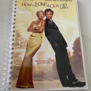 How To Lose a Guy in 10 Days Movie DVD Upcycled Spiral Bound Notebook Journal Vintage Gift Ideas Kate Hudson Matthew McConaughey