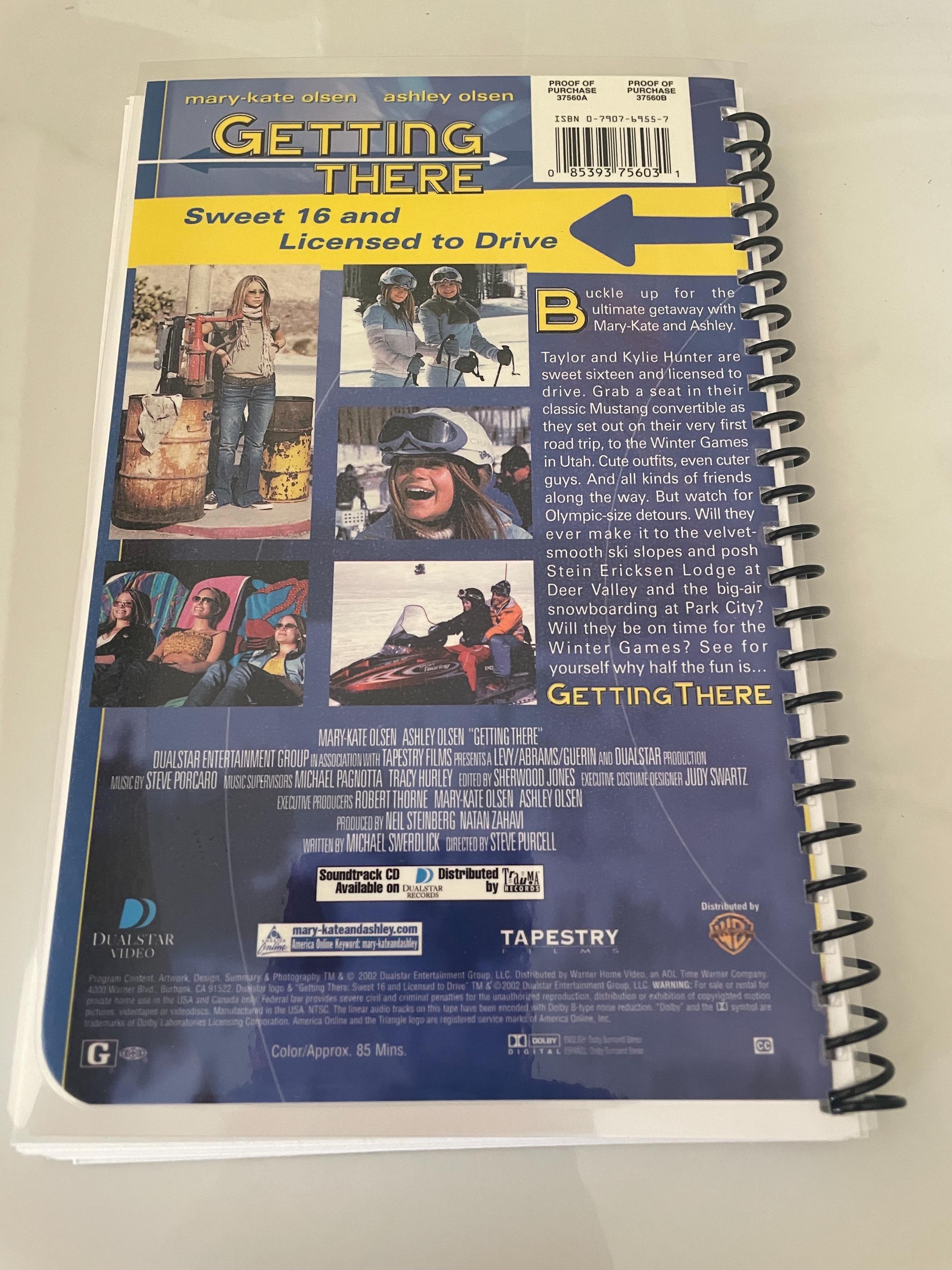 Getting There Movie VHS Video Upcycled Spiral Bound Notebook Notepad ...