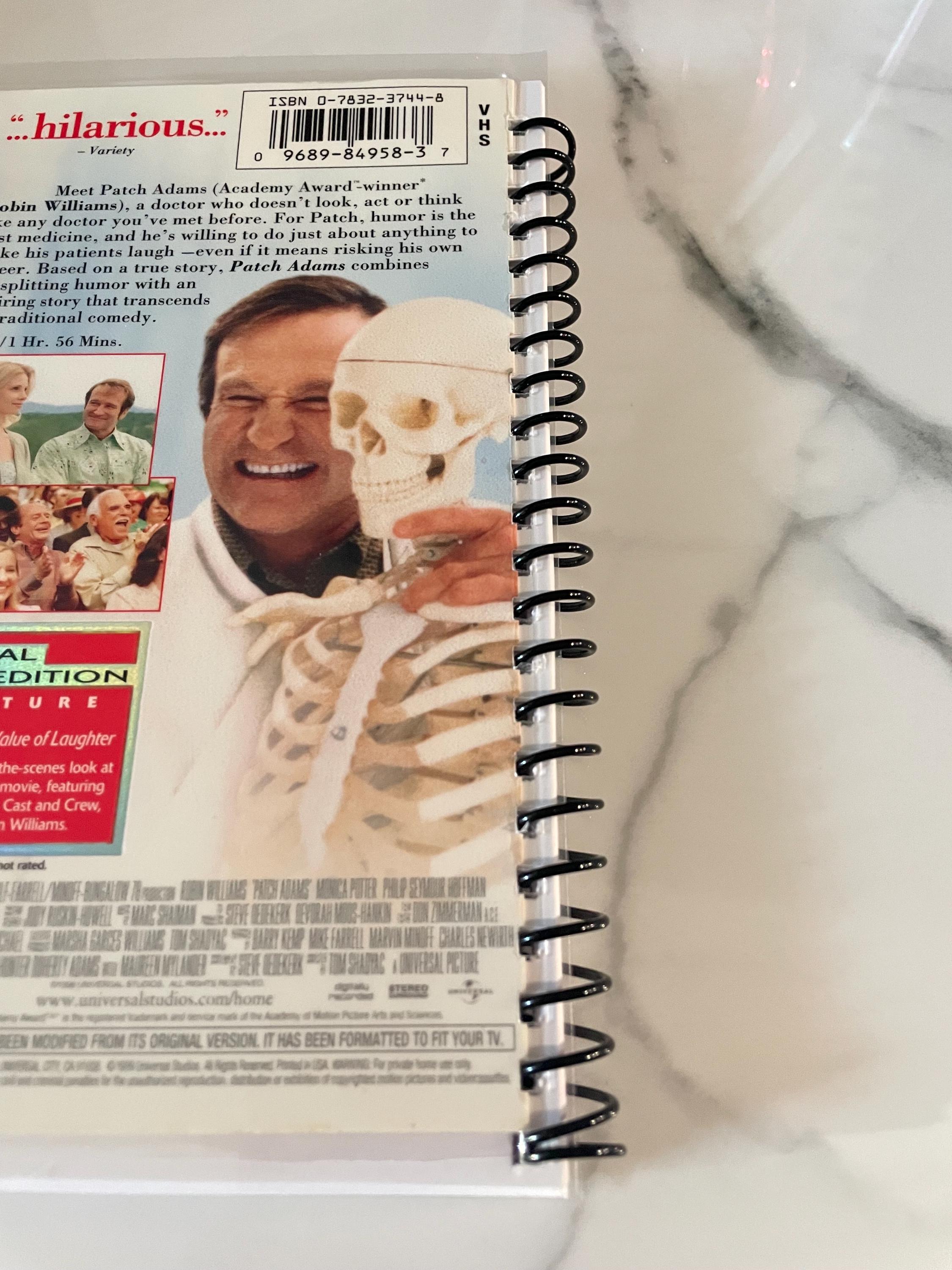 Patch Adams Movie VHS Video Upcycled Spiral Bound Notebook Notepad ...