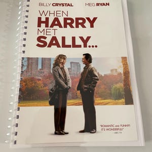 When Harry Met Sally Movie 80s DVD Video Upcycled Spiral Bound Notebook Journal Vintage Gift Idea Rom Com Billy Crystal Meg Ryan
