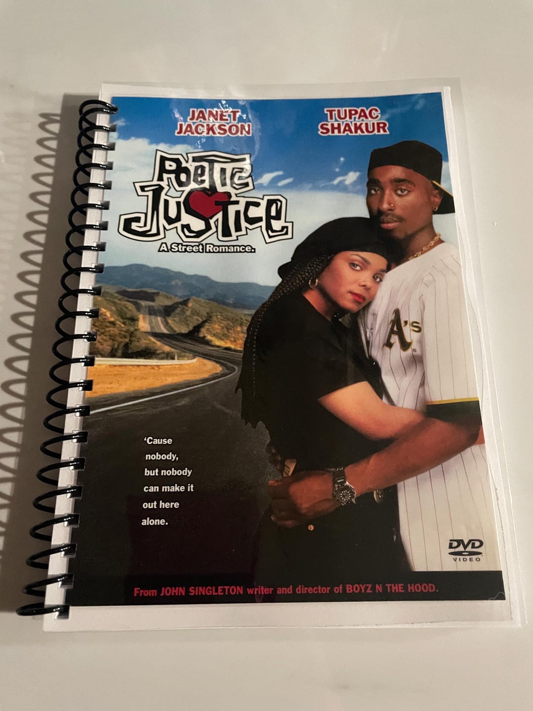 Poetic Justice Movie DVD Upcycled Spiral Bound Notebook Journal