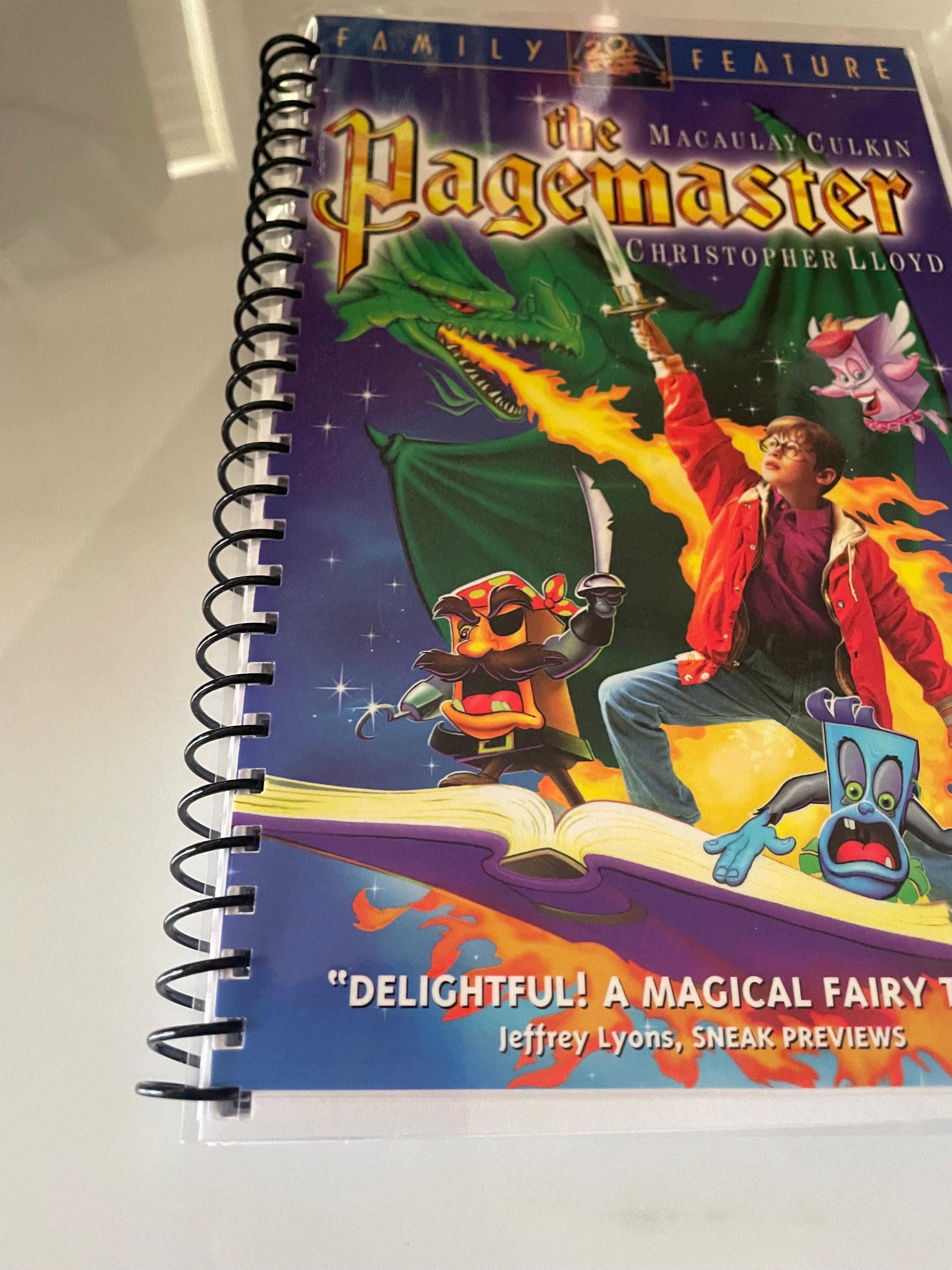 The Pagemaster 90s Movie VHS Video Upcycled Spiral Bound Notebook ...