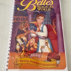 Disney Beauty and the Beast Belle’s Magical World Movie VHS Upcycled Spiral Bound Notebook Journal Notepad Vintage Nostalgia Retro Unique